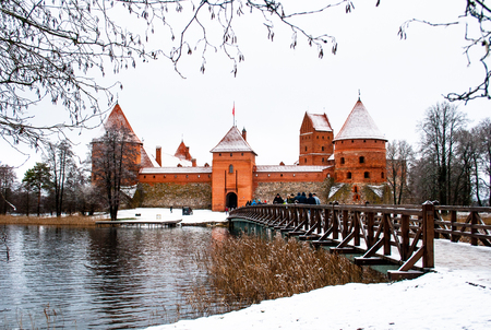 Medieval castle of Trakai, Vilnius, Lithuania, Eastern Europe, located between beautiful lakes and natureのeditorial素材
