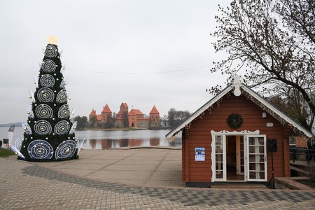 Medieval castle of Trakai, Vilnius, Lithuania, Eastern Europe, located between beautiful lakes and...