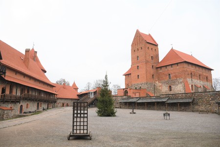 Medieval castle of Trakai, Vilnius, Lithuania, Eastern Europe, between beautiful lakes and natureのeditorial素材