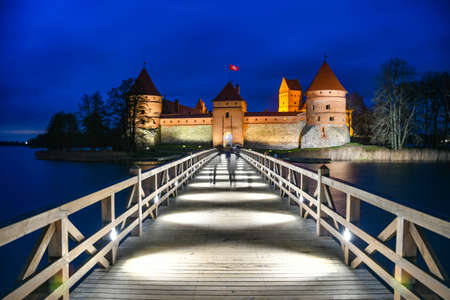 Medieval castle of Trakai, Vilnius, Lithuania, Eastern Europe, located between beautiful lakes and...