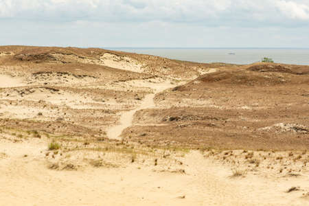Panoramic view of sand dunes in Nida, Klaipeda, Lithuania, Europe. Curonian Spit and Curonian...