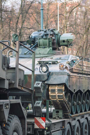 Vilnius, Lithuania - February 16 2022: Armored crawler tank. German Army, member of NATO or North...
