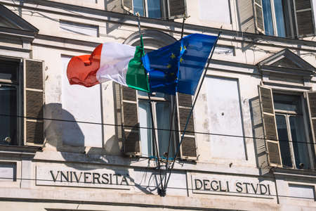 Torino, Italy - April 8 2022: Italian University of Turin, public research and training university...