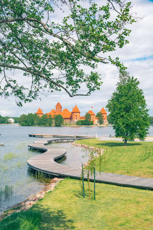 Trakai, Vilnius, Lithuania - June 3 2022: Medieval castle of Trakai, Vilnius, Lithuania, Eastern...