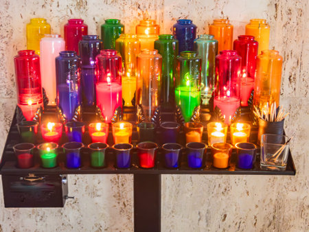 Prayer candles for pray and hope with god in church