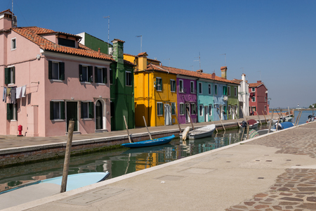 A sunny day on the island of Burano - Venice - Italyの写真素材