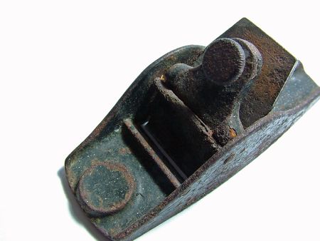 an old block plane. it's about 3.5 inches long and 1.5 inches wide.  very small but still worksの写真素材