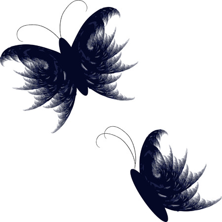 feather like vector butterfliesのイラスト素材