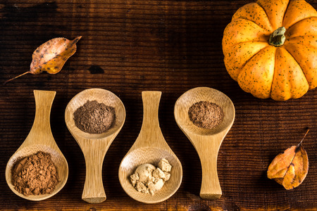 Making homemade pumpkin spiceの写真素材