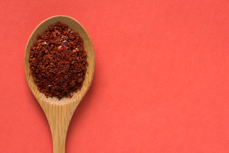 Aleppo Peppers on a Spoonの写真素材