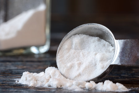 Arrowroot Powder Spilled from a Teaspoonの写真素材