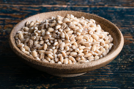 Uncooked Barley in a Bowl