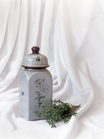 Fragrance of fresh picked thymeの写真素材