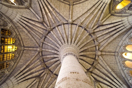 The gothic architecture ceiling inside the Canadian Parliament