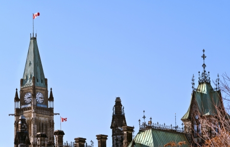 The canadian Parliament Centre and East blocks in Ottawa, Canada の写真素材
