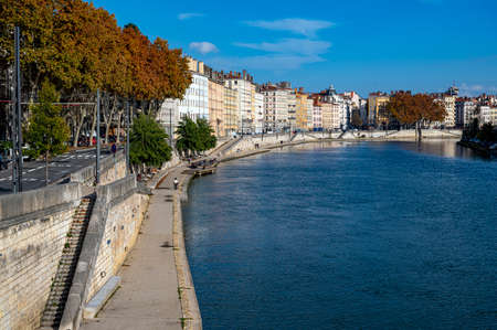 Quai Saint-Vincent on the banks of the SaÃ´ne in Lyon