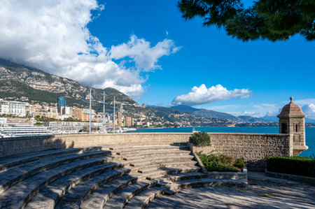 Theater du Fort Antoine in the Principality of Monaco in winterのeditorial素材