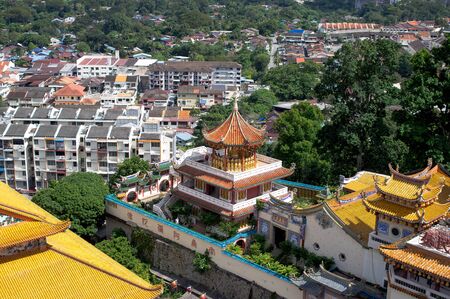 View of Kek Lok Si temple and Georgetownの写真素材