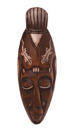 Polynesian traditional mask frontalの写真素材