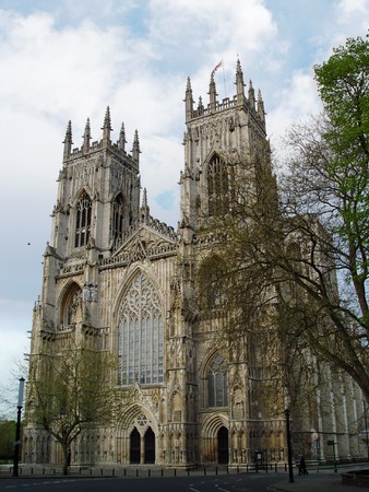 A view of York Minster in a cloudy day. largest gothic cathedral in Northern Europe. Yorkshire, England, UKの写真素材