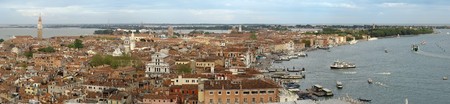 Detailed huge panoramic view of Venice and lagoon XXXLの写真素材