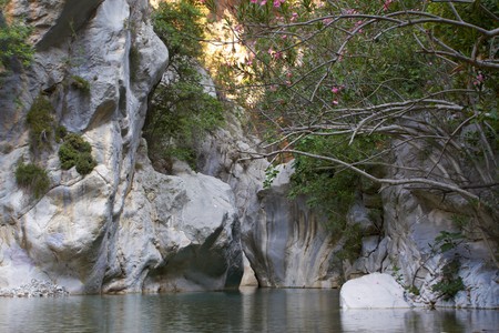 Mountains clear river in  green canyon. Chemuva, Turkeyの写真素材
