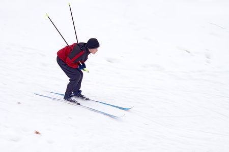 Boy Skiingの写真素材