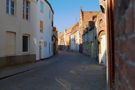 Cityscape of Bruges streets Belgium. Horizontal composition