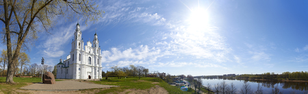 Panorama of Cathedral of St. Sophia . The ancient town of Polotsk ( 862) Belarus.の写真素材