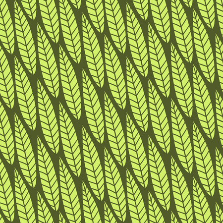 Beautiful seamless pattern with light green leaves. Vector illustration. Summer designの写真素材
