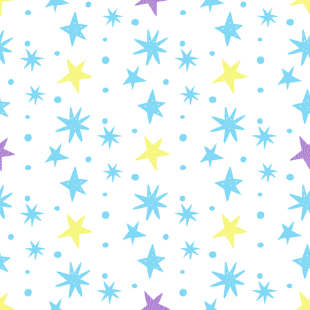 Vector seamless pattern with stars on a white background. Cosmos themeの写真素材