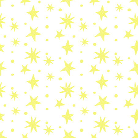 Vector seamless pattern with stars on a white background. Cosmos themeの写真素材