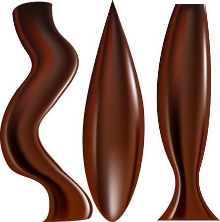 Melted Dark Chocolate Dripping on White Backgroundのイラスト素材