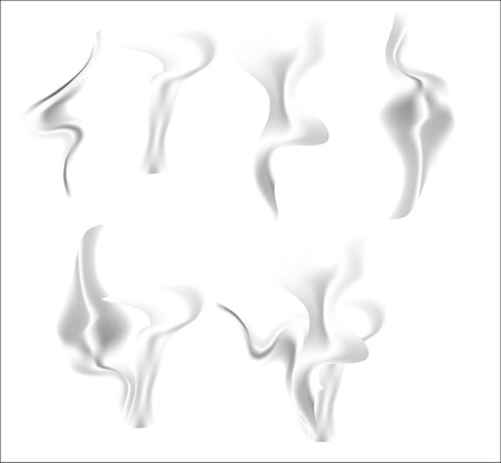 Set of smoke, steam on a light backgroundのイラスト素材