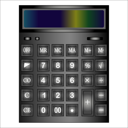 Black accounting calculator with advanced functions for calculations.のイラスト素材
