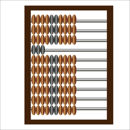 Wooden accounts for mathematical calculations, old way of accountingのイラスト素材