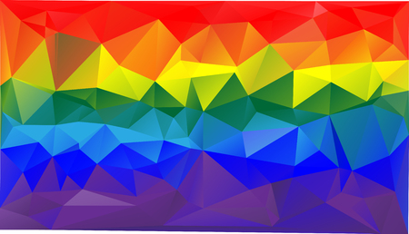 Abstract rainbow background consisting of colored trianglesのイラスト素材