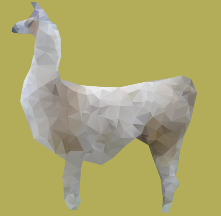 Lama of light color, polygonal patternのイラスト素材