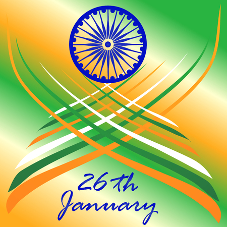 Happy Indian Republic day celebration poster or banner background.のイラスト素材