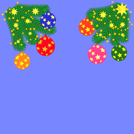 Christmas decorations. Holly, spruce, red berries, christmas bauble, conifer cone.のイラスト素材