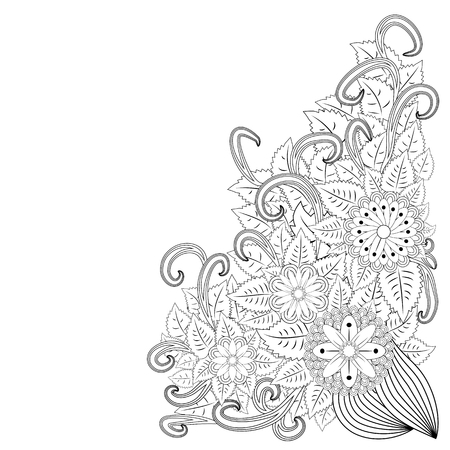 Abstract hand drawn style frame. Doodle art decorative border.のイラスト素材