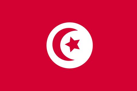 Flag of Tunisia with name icon. Official colors and proportion correctly. National Tunisia Flagのイラスト素材