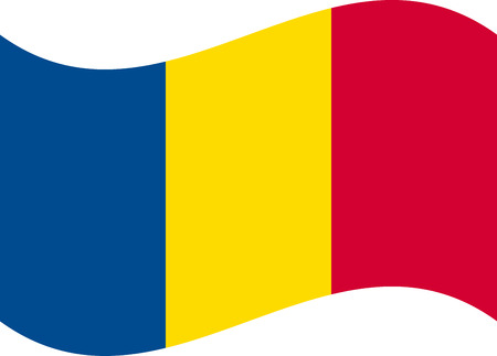 Romania flag, official colors and proportion correctly. National Romania flag.のイラスト素材