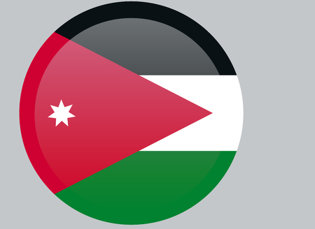 Jordan flag, official colors and proportion correctly. National Jordan flag.のイラスト素材