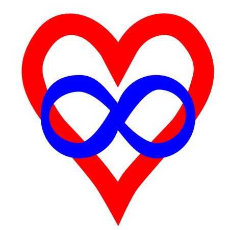Symbol of polyamory: heart and infinity sign. Polyamory conceptual illustration.のイラスト素材