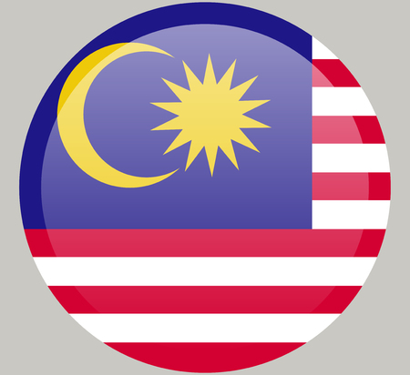 original and simple Malaysia flag isolated in official colors and Proportion Correctlyのイラスト素材