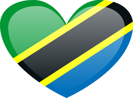 National flag of United Republic of Tanzania in official colors and proportionsのイラスト素材