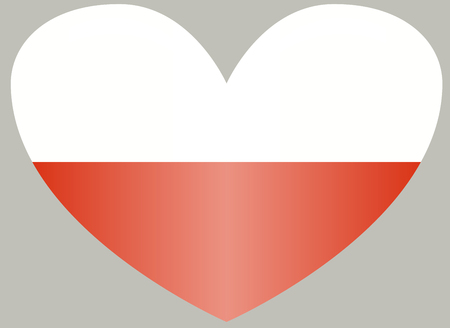 Poland flag, official colors and proportion correctly. National Poland flag. Flatのイラスト素材