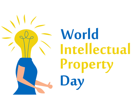 World Intellectual Property Day. concept of protection of copyright, intellectual property in the form of an icon of copyright on the castleのイラスト素材