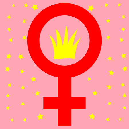 Happy International Women s Day. Concept number eight with the symbol of the mirror of Venus.のイラスト素材